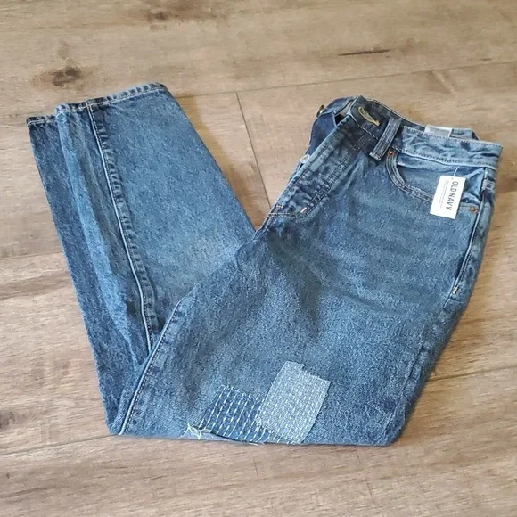 New!! old Navy patchwork jeans size 4 - Picture 2 of 4